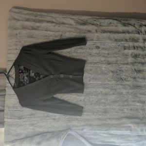 Dark green black lace cardigan